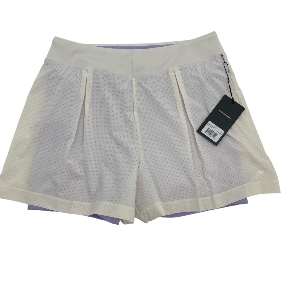 Bad Birdie Range Shorts Size Medium Whisper White purple under shorts NWT